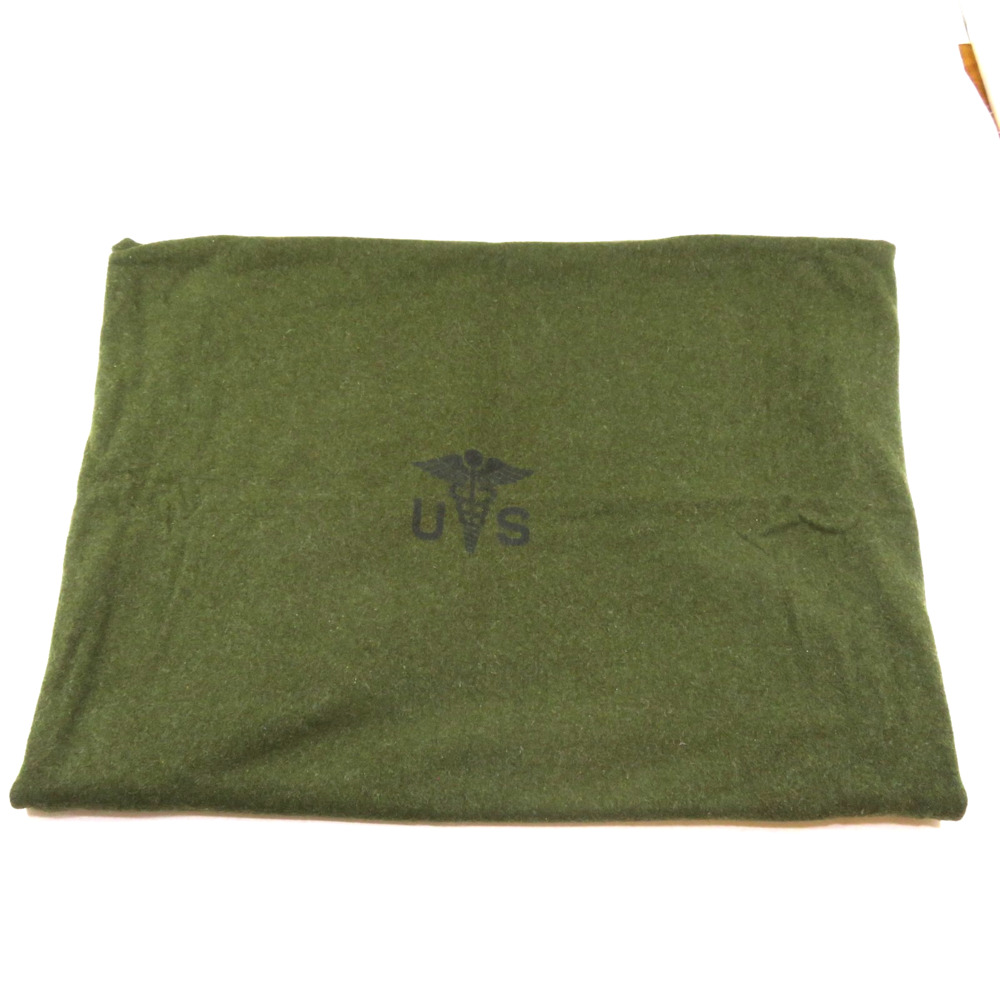 US Military Wool Blanket OD Green U.S. Medical Stamped on it 85"x64" MASH